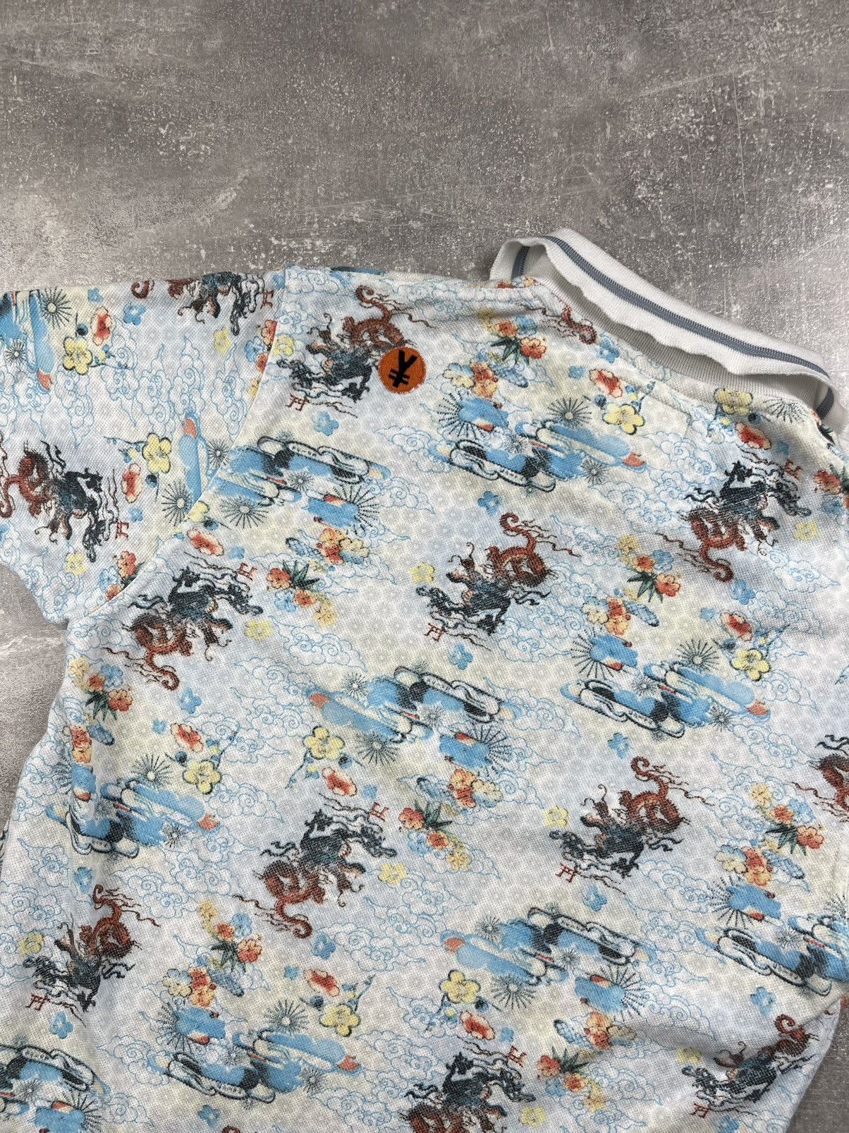 Designer × Japanese Brand × Michiko Koshino Mickicko Koshiho Japanese Dragons Pattern Polo T-Shirt Size US M / EU 48-50 / 2 - 7 Thumbnail