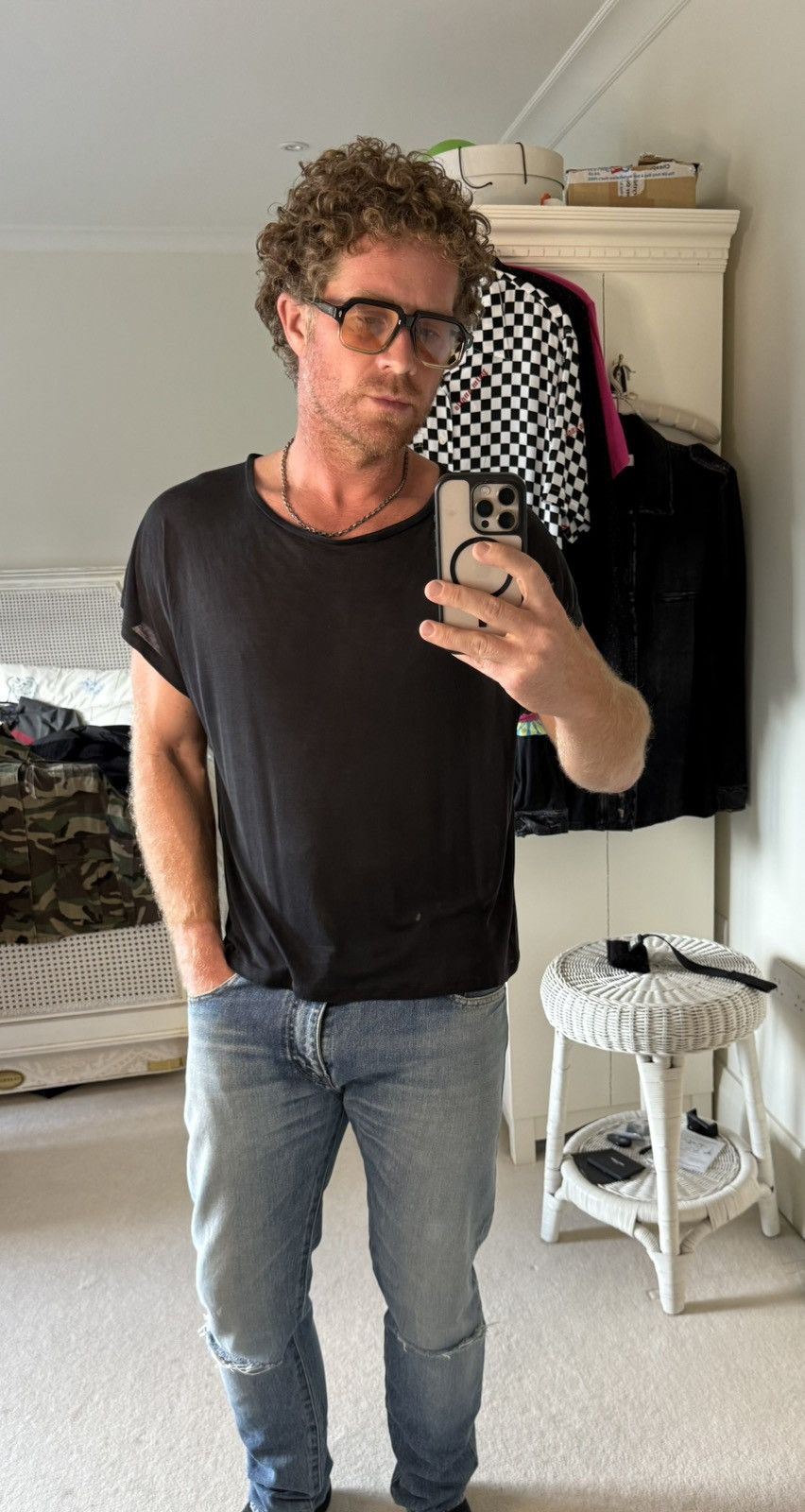 Saint Laurent Paris FW13 Saint Laurent tank sleeveless silk t shirt vest Hedi L Size US L / EU 52-54 / 3 - 8 Thumbnail
