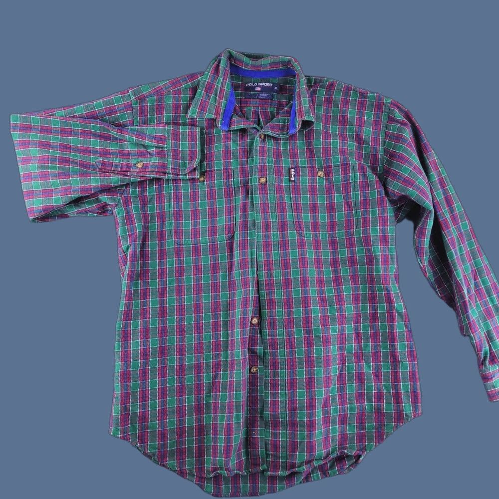 Polo Ralph Lauren VINTAGE Polo Ralph Lauren Shirt Mens Medium Flannel Long Sleeve Green THICK Size US M / EU 48-50 / 2 - 1 Thumbnail