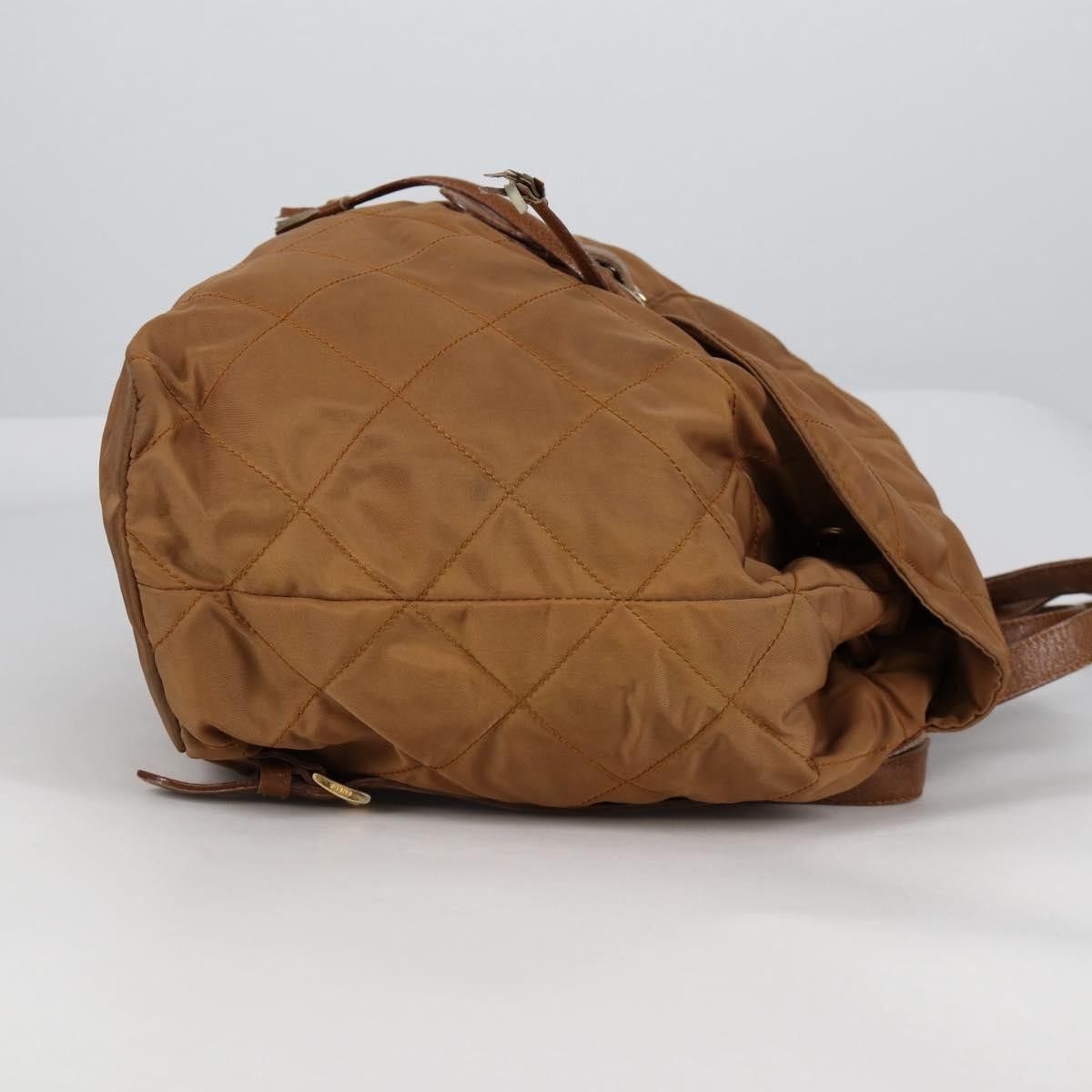 Prada PRADA Backpack Nylon Brown Gold Size ONE SIZE - 5 Thumbnail