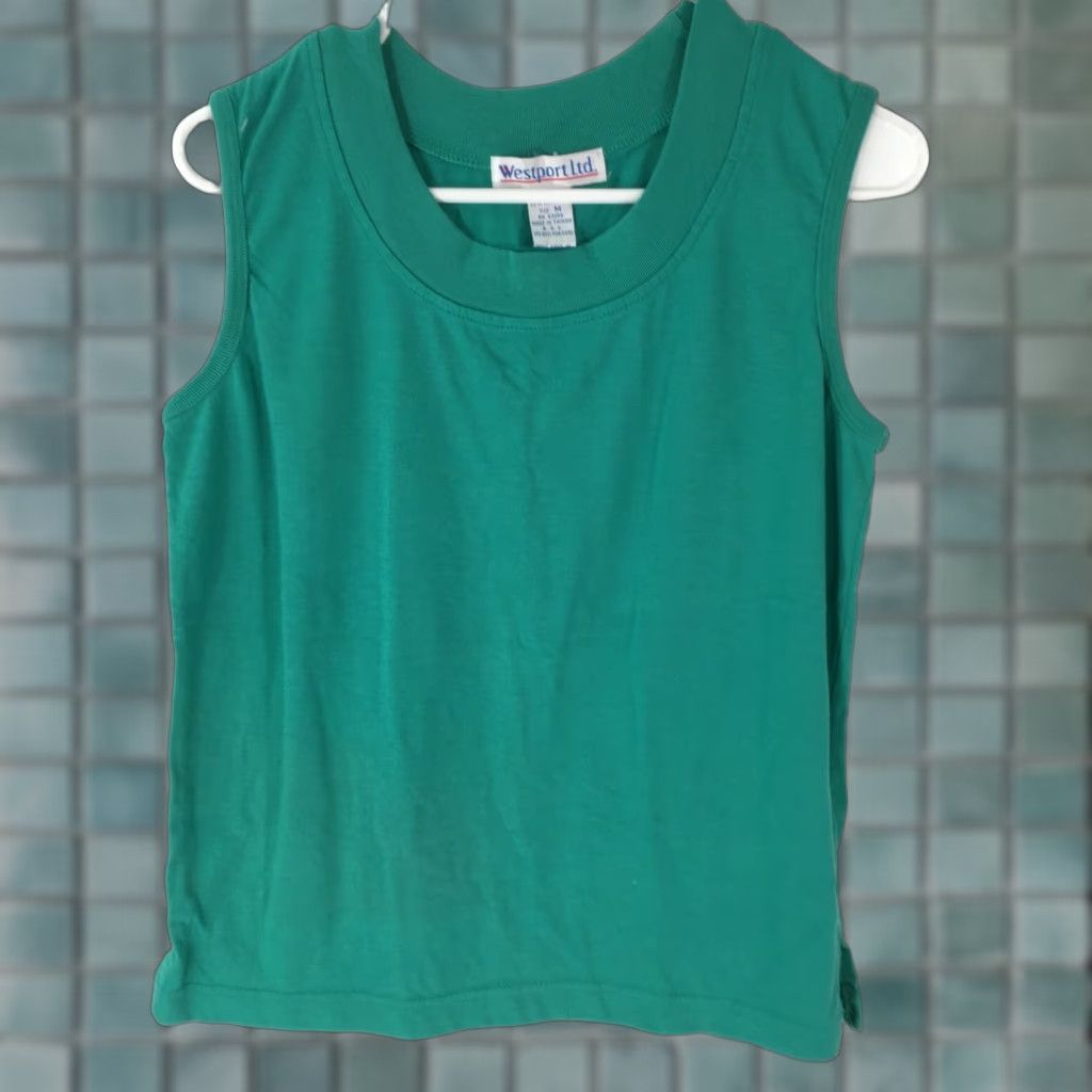 Vintage Westport Ltd Womens Blouse Tank Crew Neck Sleeveless Teal Size M Casual/Basic Clothing Size M / US 6-8 / IT 42-44 - 1 Thumbnail