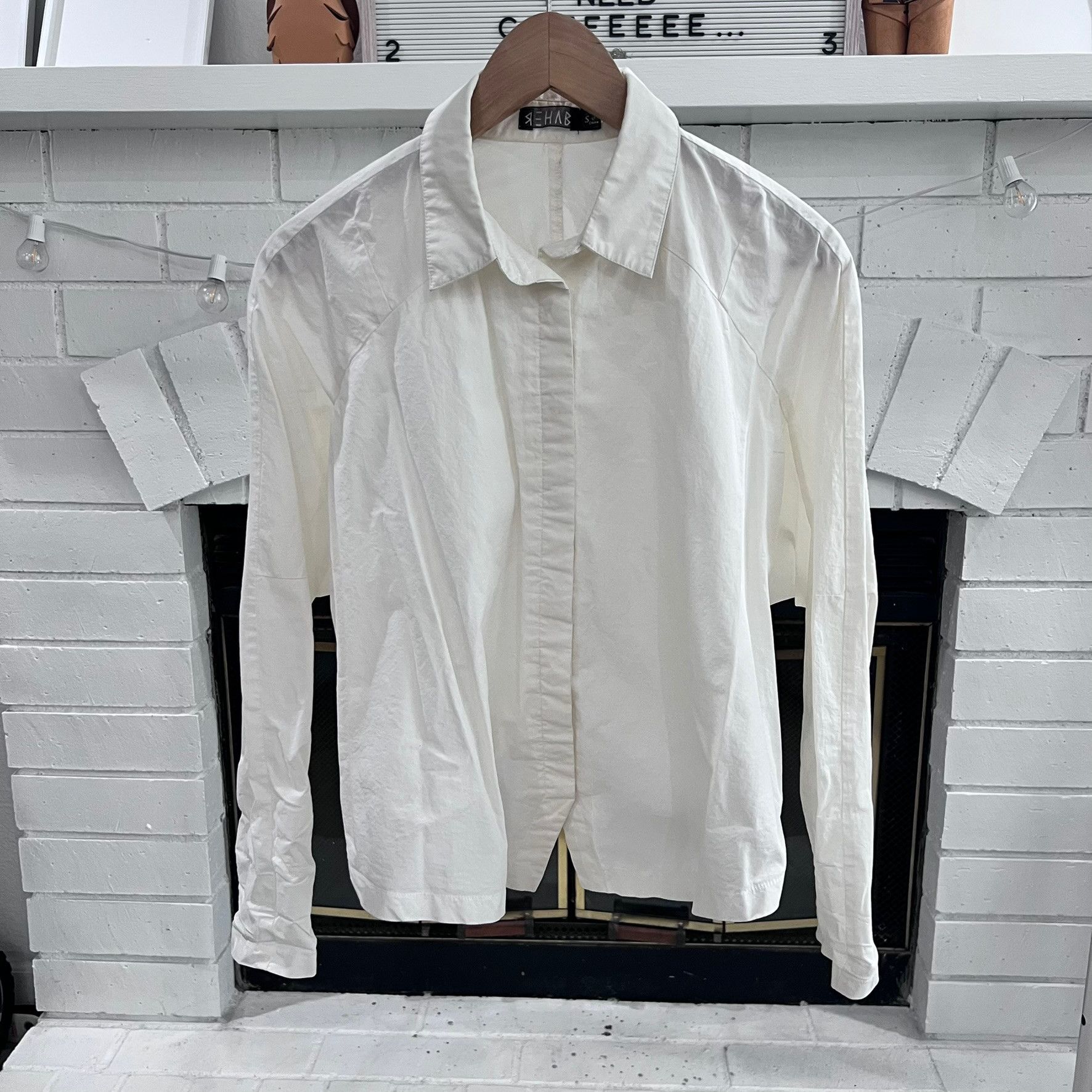 Other Rehab White Dress Long Sleeve Shirt Bow Accent Back Size S / US 4 / IT 40 - 2 Thumbnail