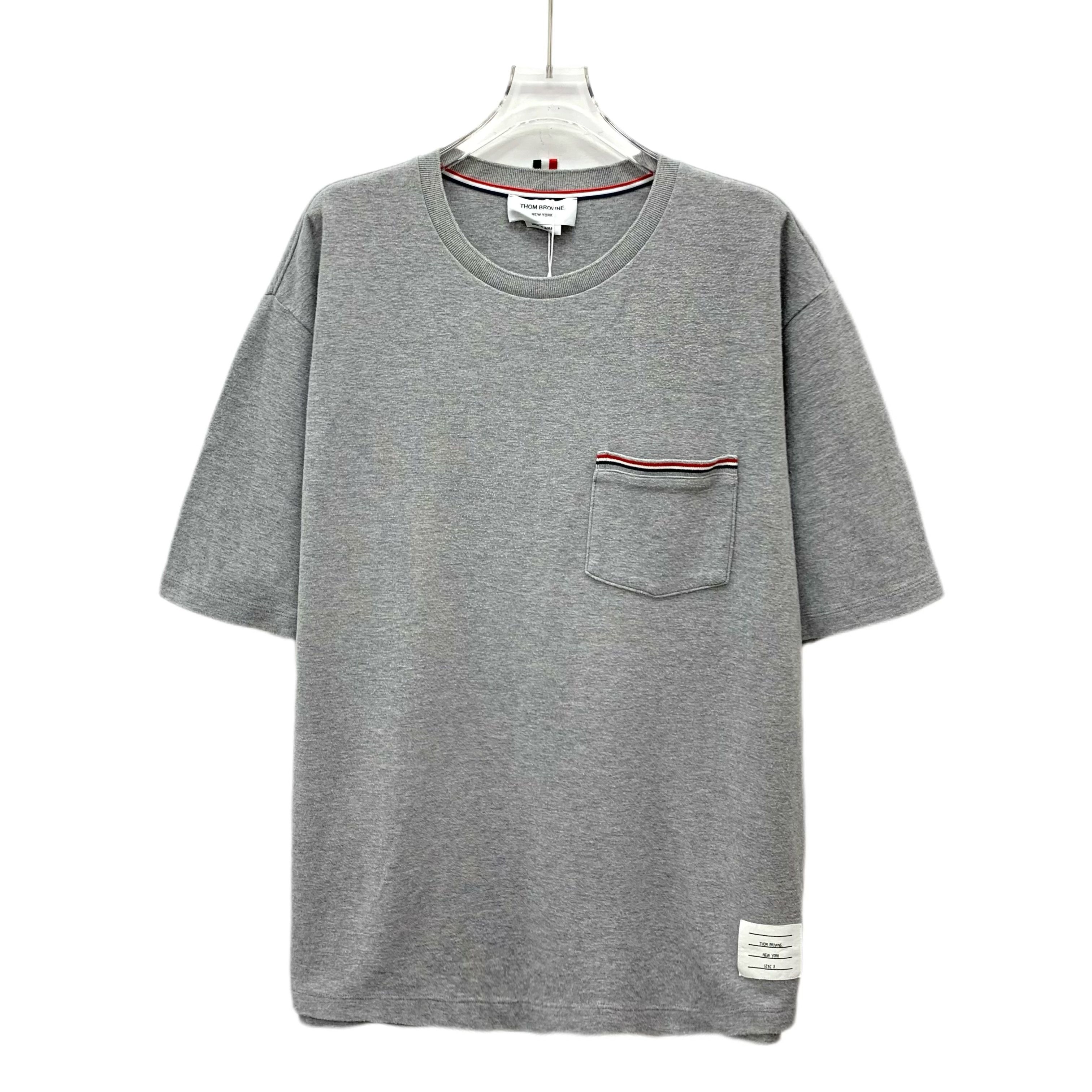 Thom Browne Thom Browne Pocket Stripe Cotton T-Shirt Grey (L) Size US L / EU 52-54 / 3 - 1 Thumbnail