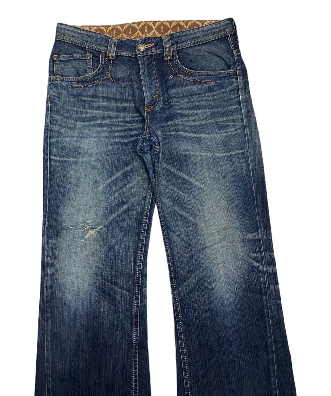Kapital BAGGY FLARE🔥EDWIN XU DISTRESSED DENIM FLARED JEANS Size US 36 / EU 52 - 3 Thumbnail