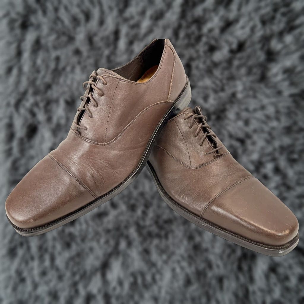 Cole Haan Brown Leather Cole Haan Oxford Cap Toe Dress Shoes Men's Size 13 Size ONE SIZE - 1 Thumbnail