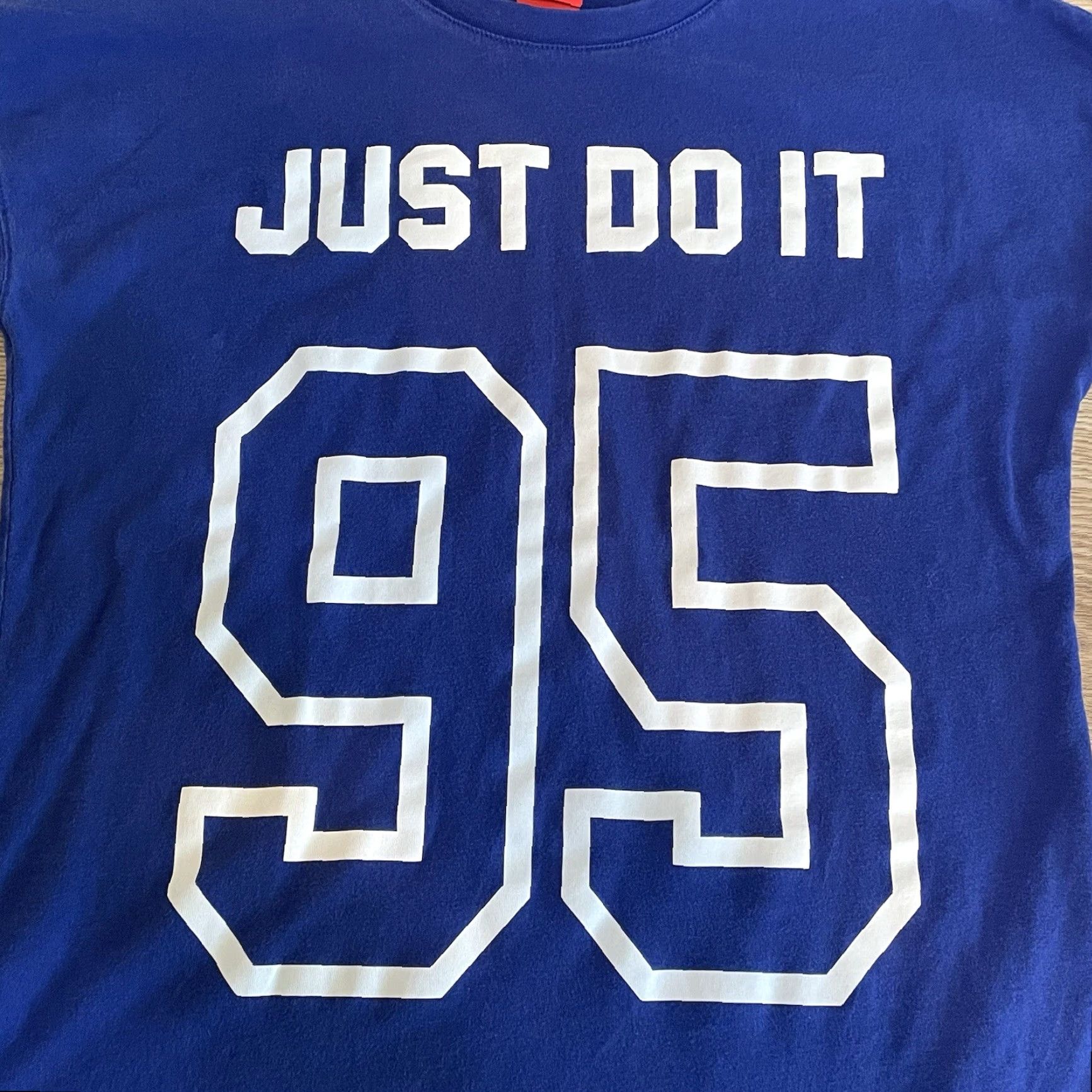 Nike VINTAGE Nike Baseball T-Shirt Women Medium Blue 3/4 Raglan Sleeve Just Do It Activewear Size M / US 6-8 / IT 42-44 - 3 Thumbnail