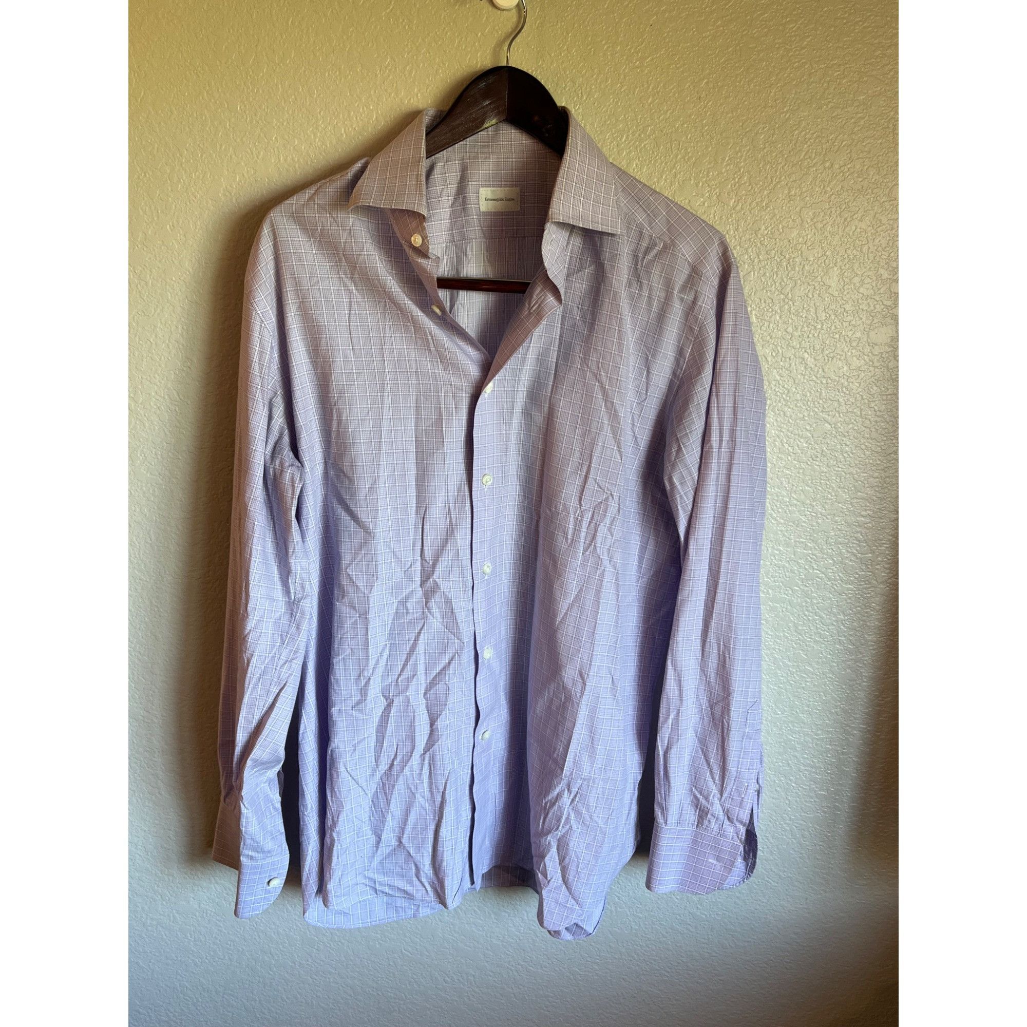 Ermenegildo Zegna Ermenegildo Zenga Long Sleeve Button Up Shirt - Size 16.5 Size US L / EU 52-54 / 3 - 1 Thumbnail