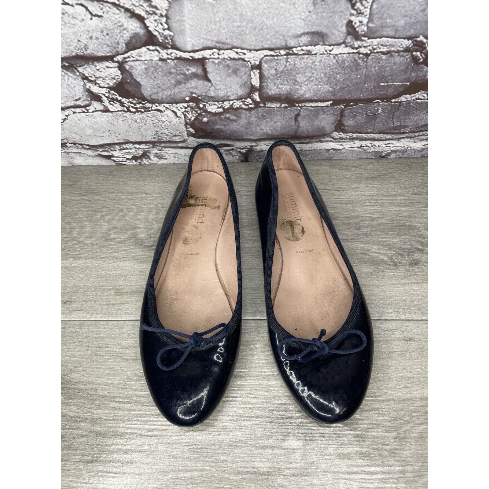 Summit Clothing Summit White Mountain Navy Blue Patent Bow Ballet Flats Wome Size US 8.5 / IT 38.5 - 12 Thumbnail