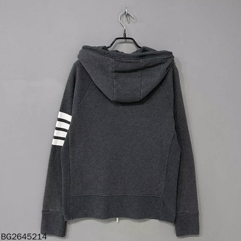 Thom Browne Thom Browne Dark grey zip hoodie Size US L / EU 52-54 / 3 - 3 Thumbnail