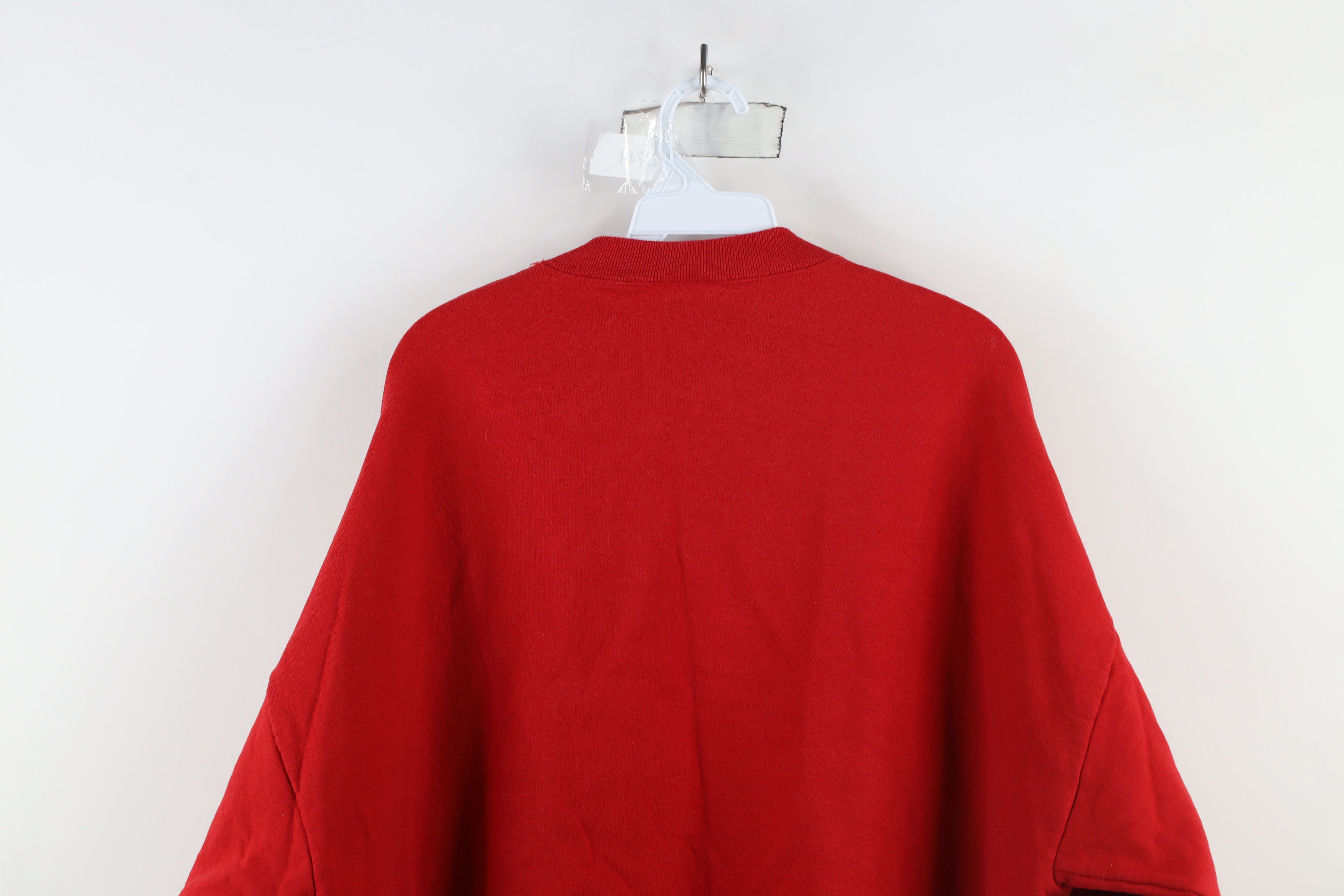 Vintage Vintage 90s Faded Christmas Snowman Crewneck Sweatshirt Red Size XXL / US 16-18 / IT 52-54 - 10 Thumbnail