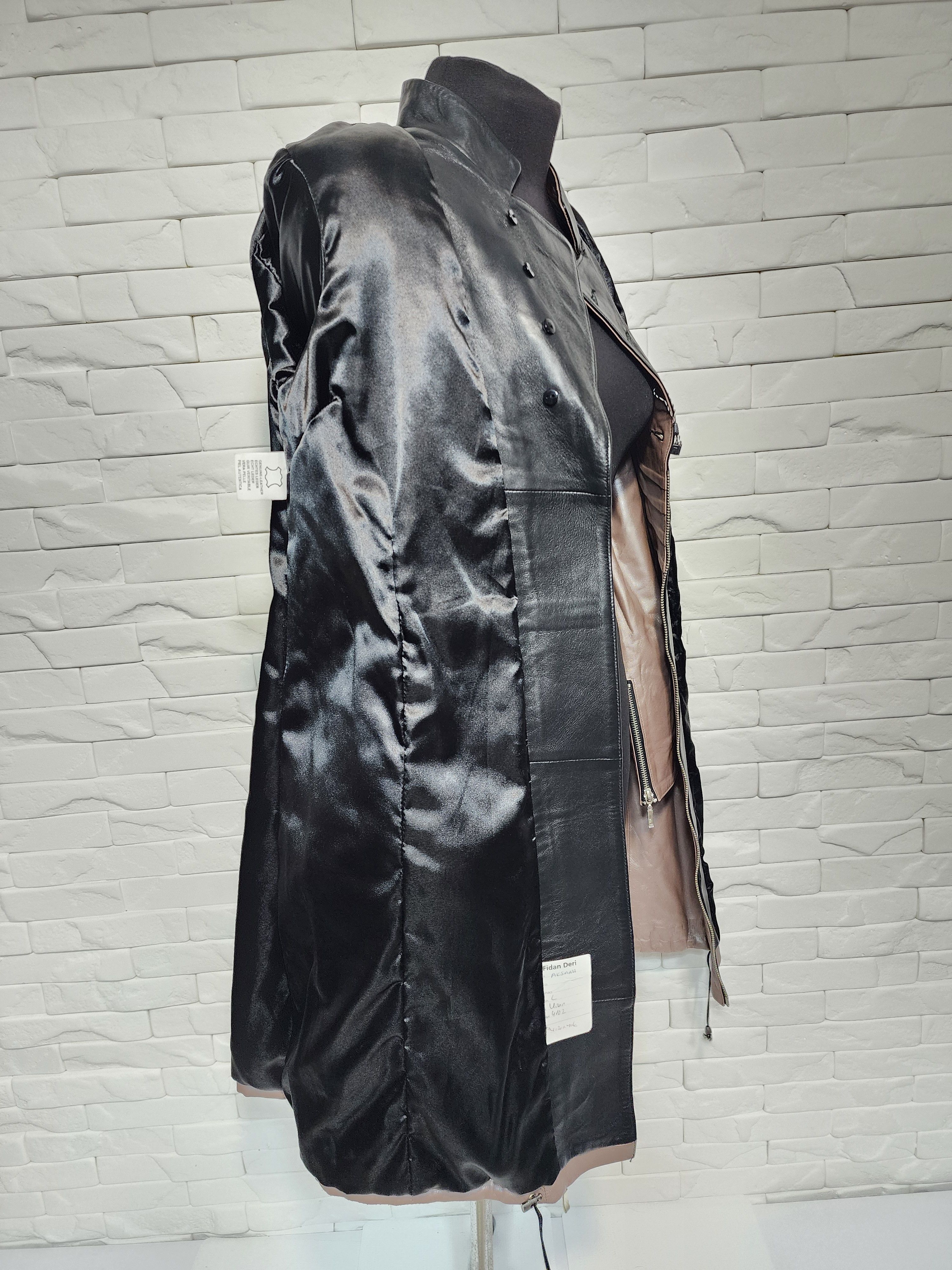 Designer Women's gray leather jacket. Size L / US 10 / IT 46 - 10 Thumbnail