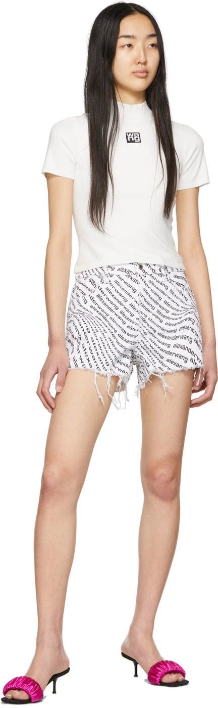 Alexander Wang Alexander Wang White Wave Logo Bite Shorts Size 26" / US 2 / IT 38 - 1 Thumbnail