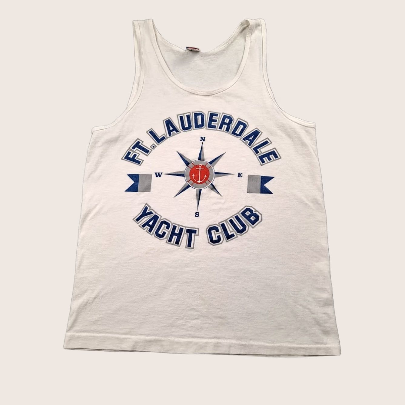 Fruit Of The Loom VINTAGE Ft Lauderdale Yacht Club Shirt Men M Tank Top Navy Nautical USA Y2K Fruit of the Loom Welcomes Summer Size US M / EU 48-50 / 2 - 1 Thumbnail