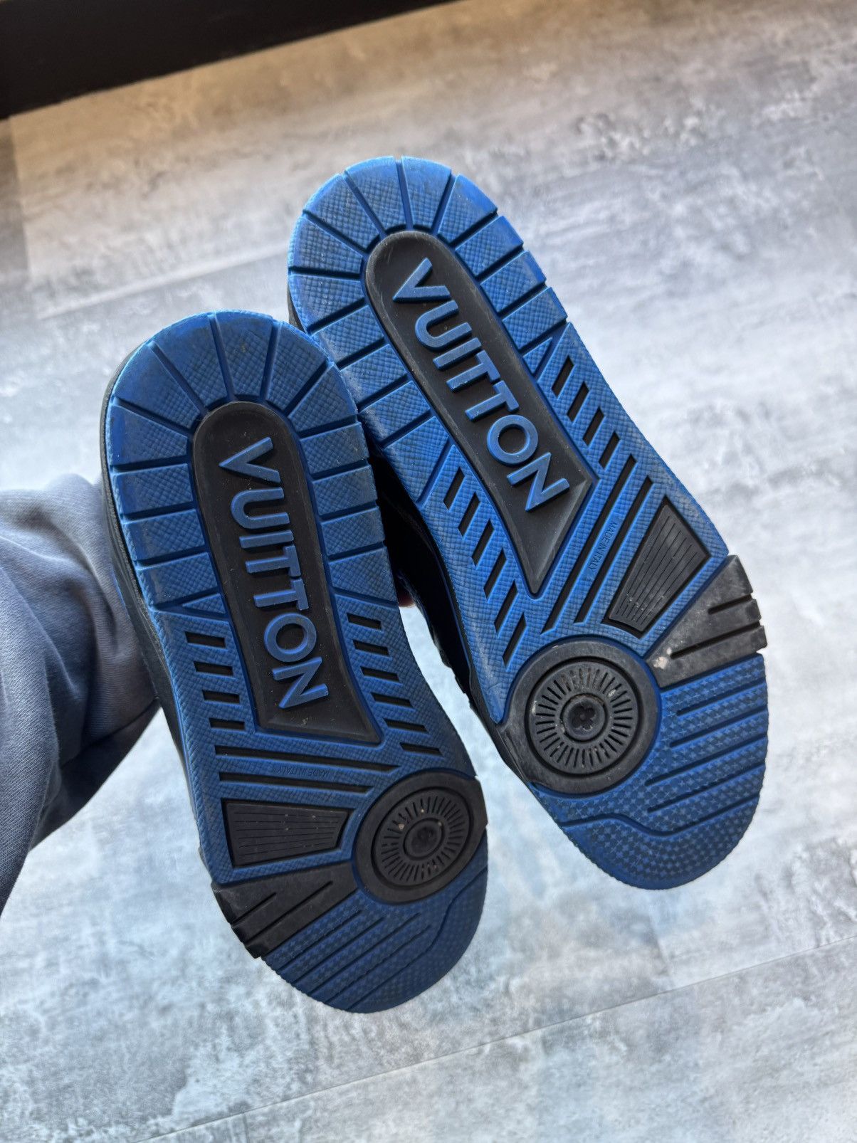 Louis Vuitton Louis Vuitton LV Trainer sneakers in black and blue calfskin Size US 8 / EU 41 - 6 Thumbnail