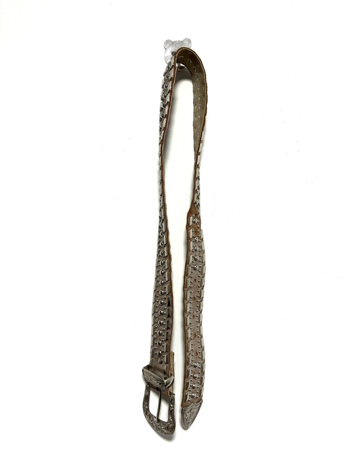 Leather Vintage Design Studded Belt (size 33-35) Size ONE SIZE - 5 Thumbnail