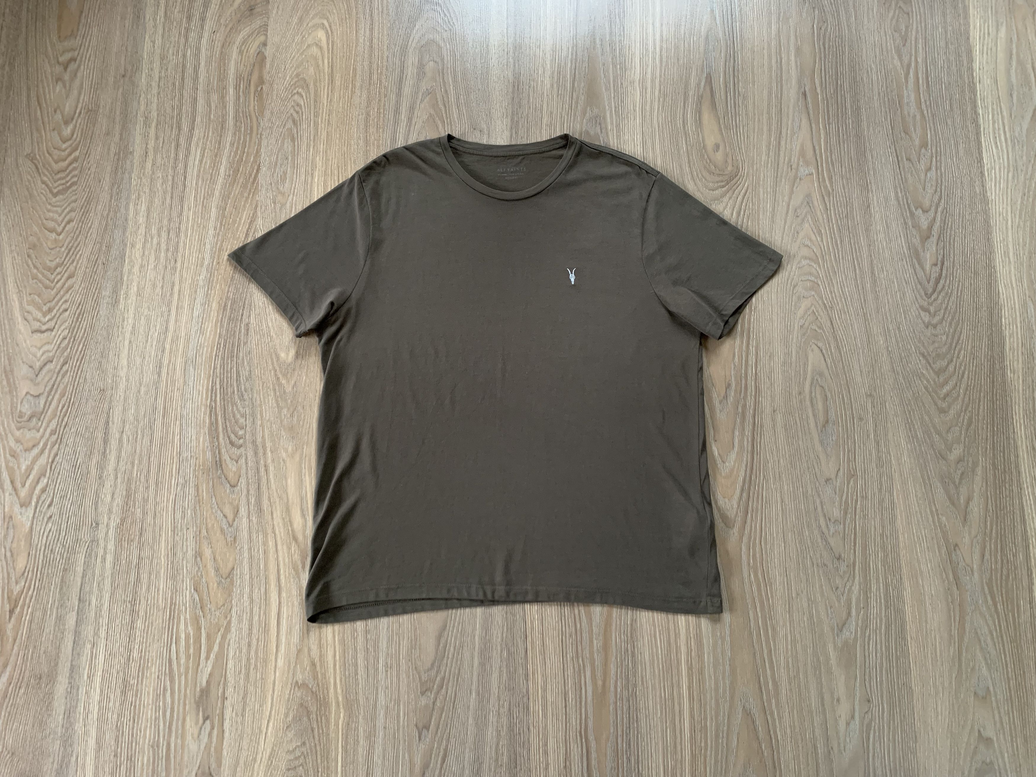 Allsaints Allsaints Basic Cotton Khaki T Shirt Size US XXL / EU 58 / 5 - 1 Thumbnail
