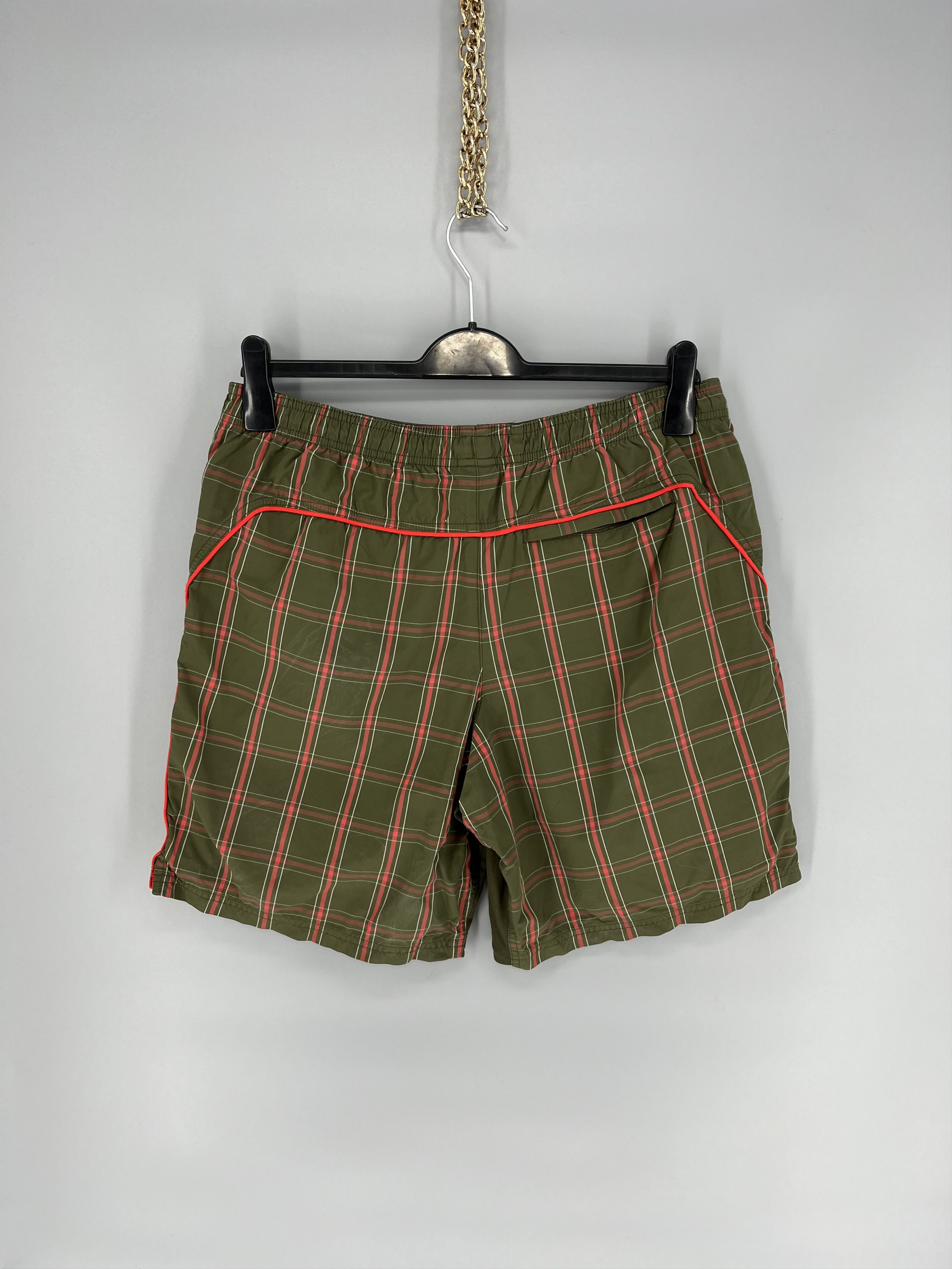 Nike × Vintage 90s Vintage Nike Black Nylon Mini Swoosh Shorts Travis Style Size US 34 / EU 50 - 12 Thumbnail