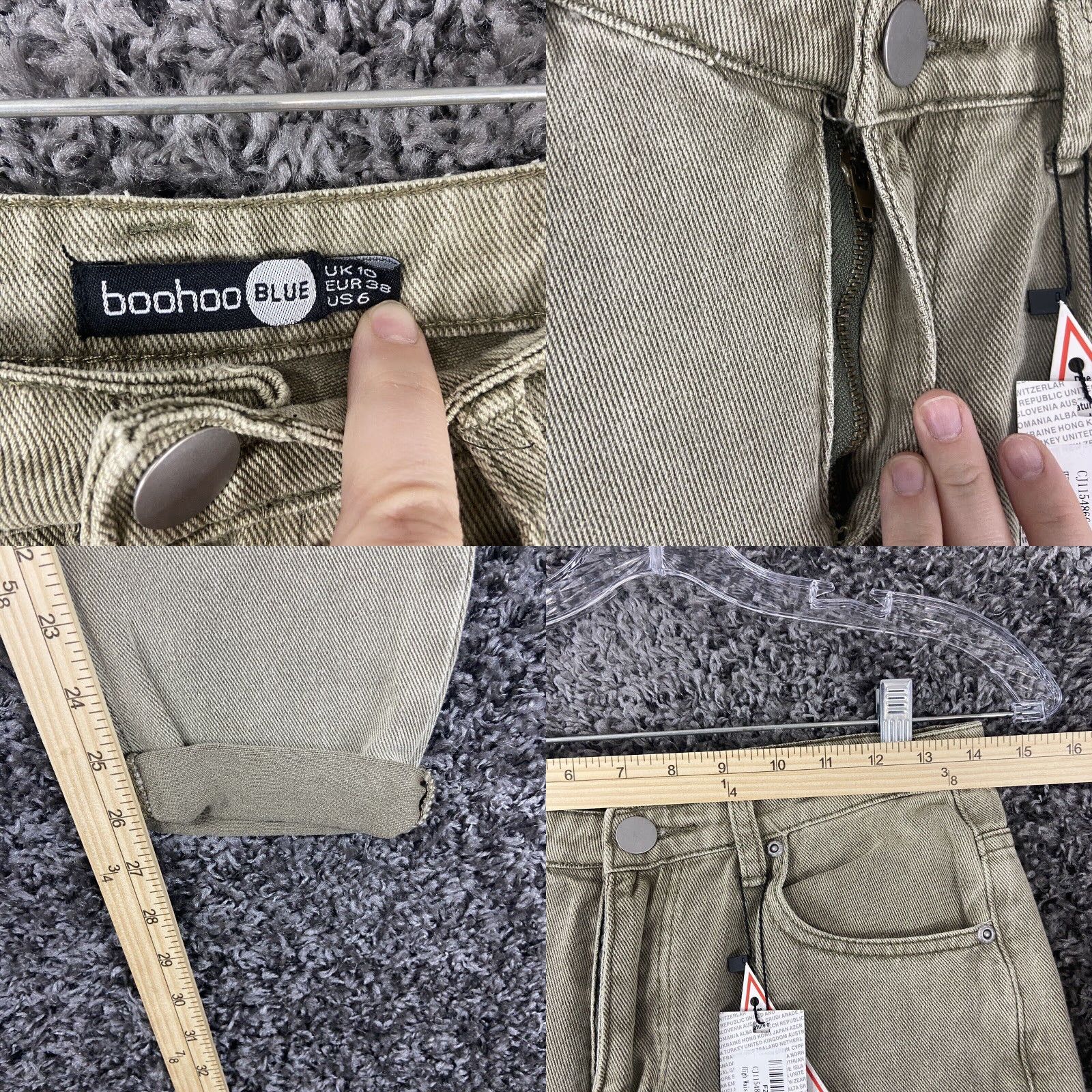 Boohoo VINTAGE Boohoo Womens Jeans Crop Beige Size 6 Casual Fashion Size 28" / US 6 / IT 42 - 8 Thumbnail