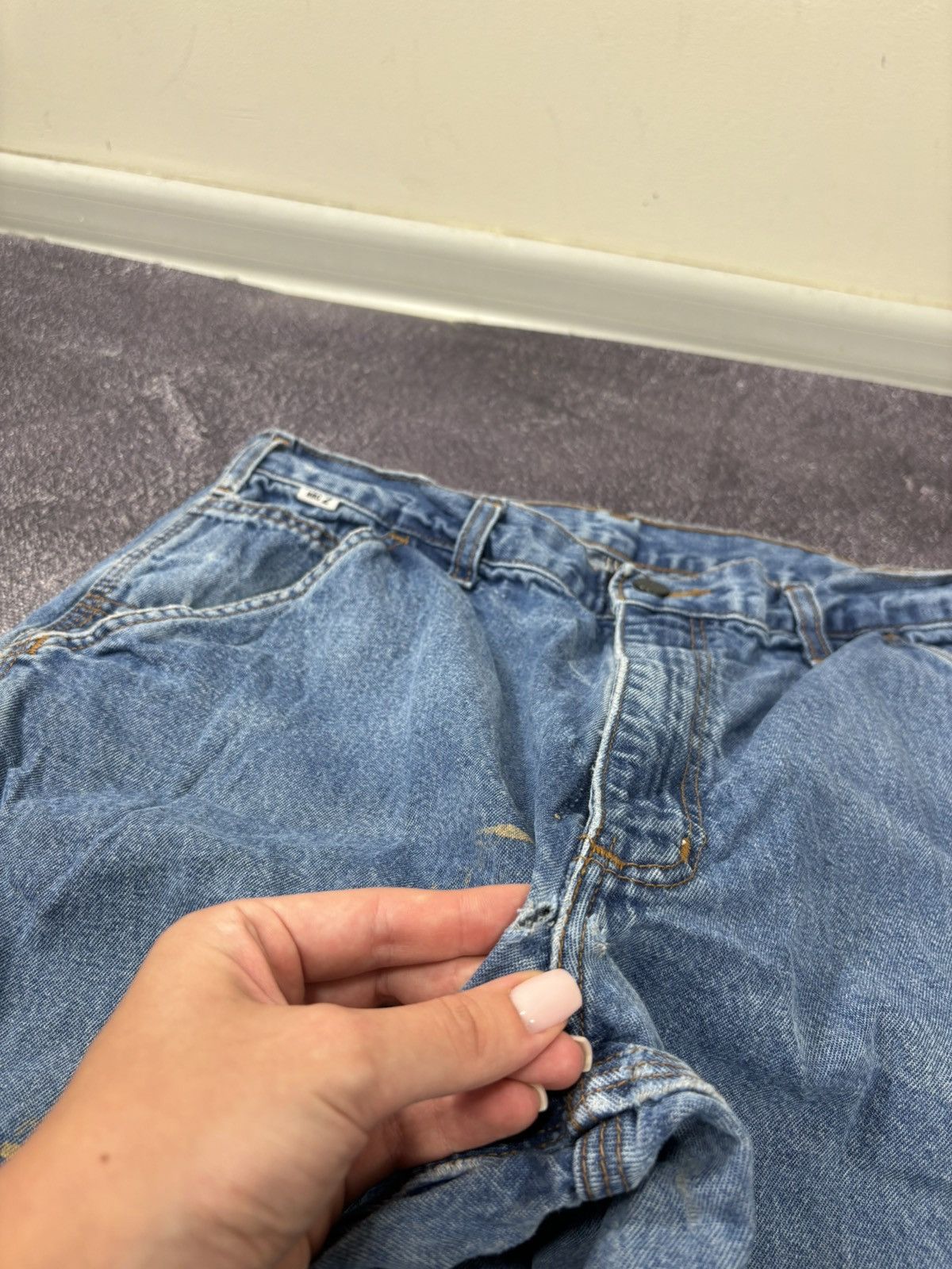 Carhartt Vintage Carhartt Flame Resistant Work Blue Denim Baggy Jeans Size US 33 - 12 Thumbnail