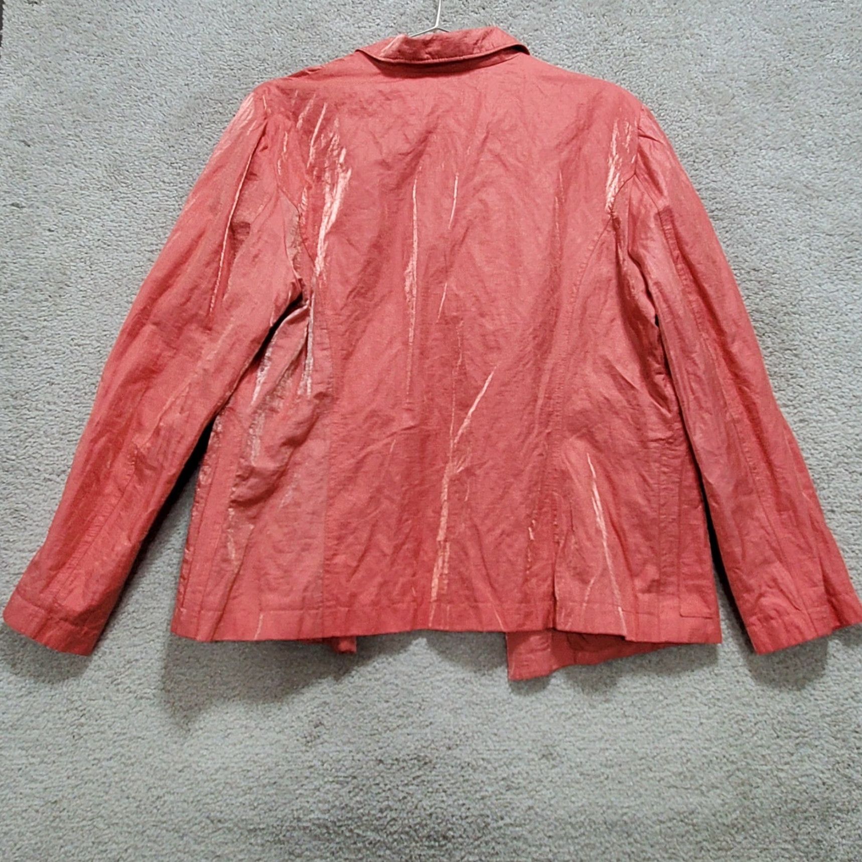 Vintage Chico's Blazer Shirt Women's 2 Medium Pink Peach Shimmer Lightweight Casual Blazer Shirt Size XS / US 0-2 / IT 36-38 - 7 Thumbnail