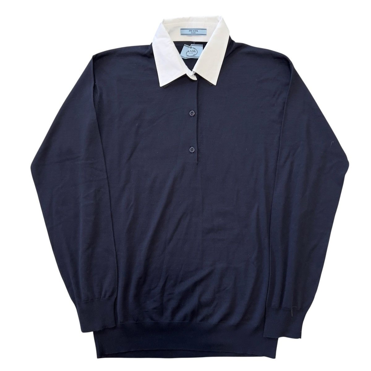 Prada PRADA SS24 Removable-Collar Virgin Wool Knit Sweater Size M / US 6-8 / IT 42-44 - 1 Thumbnail