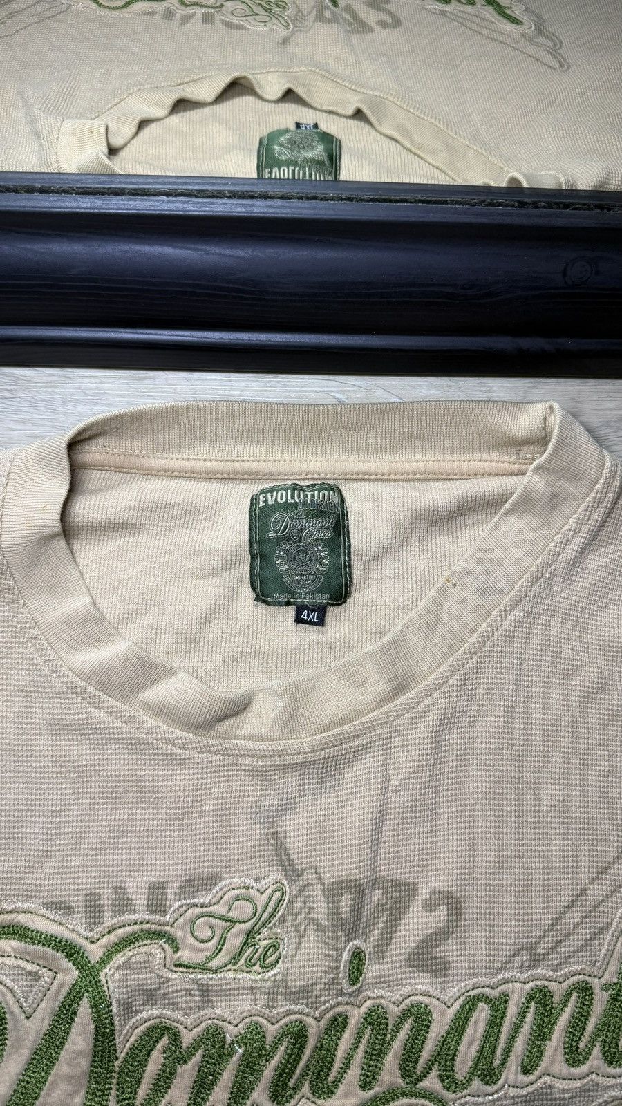Affliction Y2K 2000s Dominant Ones Embroidered Thermal Waffle Knit Long Size US XXL / EU 58 / 5 - 3 Thumbnail
