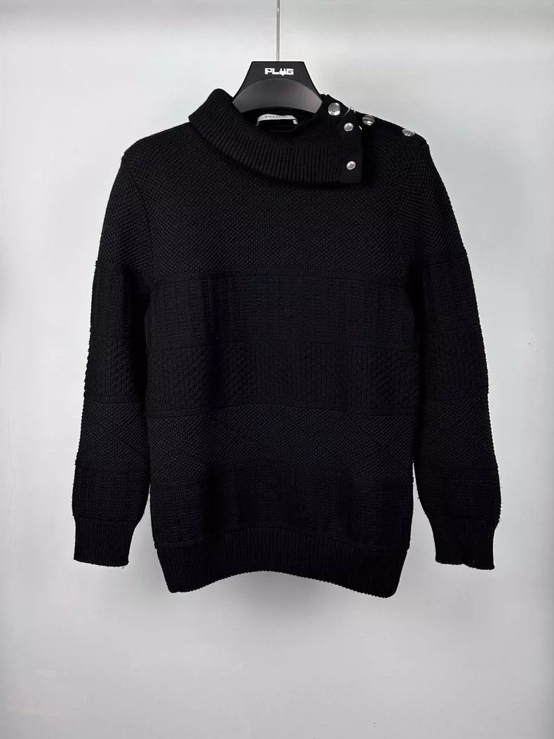 Givenchy Givenchy High Collar Zip-up Knit Sweater Size US L / EU 52-54 / 3 - 2 Thumbnail
