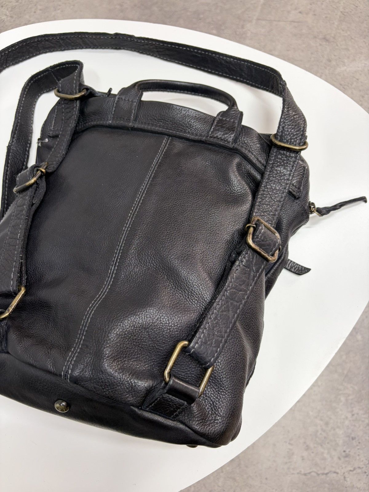 KMRii Vintage Leather Backpack Shoulder Bag 2Way Y2K Distressed Size ONE SIZE - 12 Thumbnail