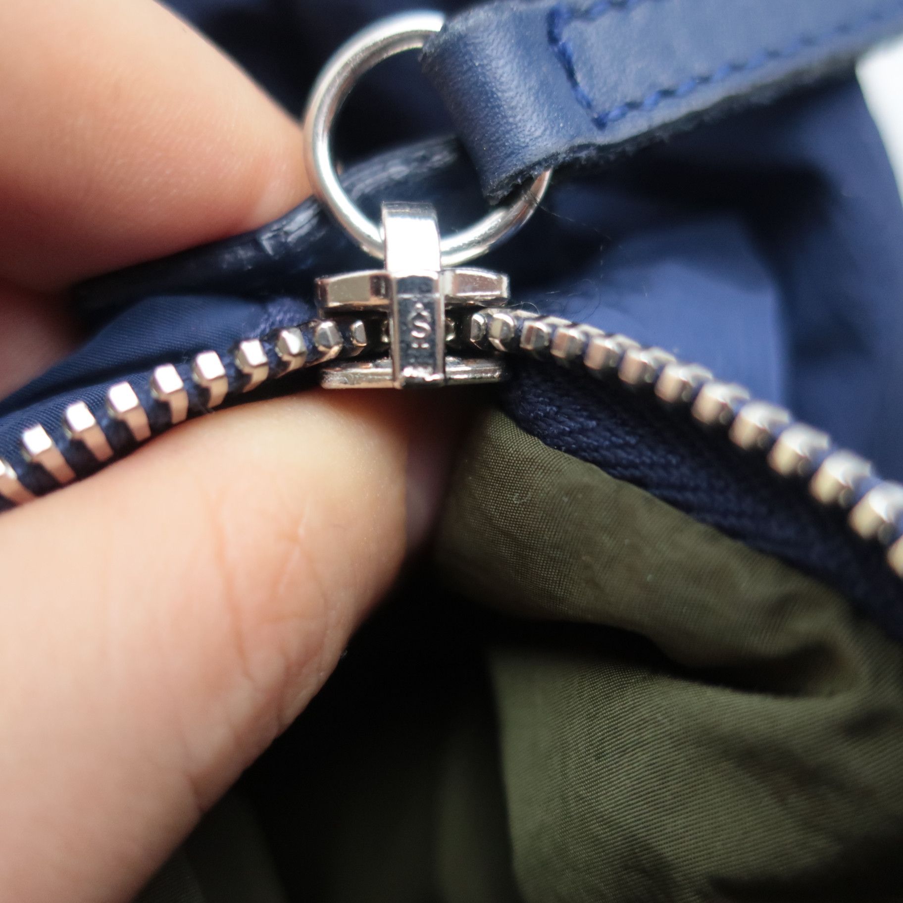 Chanel Blue Khaki Nylon Reversible Cocoon Tote
