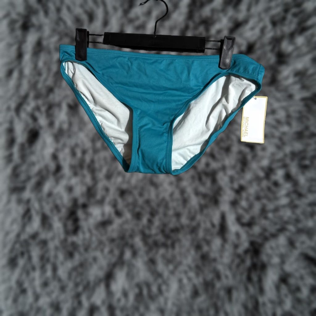 Michael Kors Michael Kors Bikini Women Large Blue Nylon Spandex Solid Minimalist Chic Swimwear Y2K Style Luxury Size 36" / US 14 / IT 50 - 1 Thumbnail