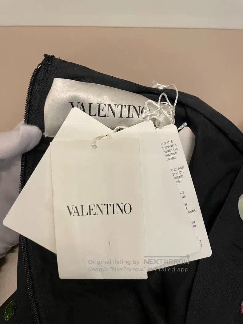 Valentino Valentino Black floral cotton short-sleeved dress Size M / US 6-8 / IT 42-44 - 4 Thumbnail