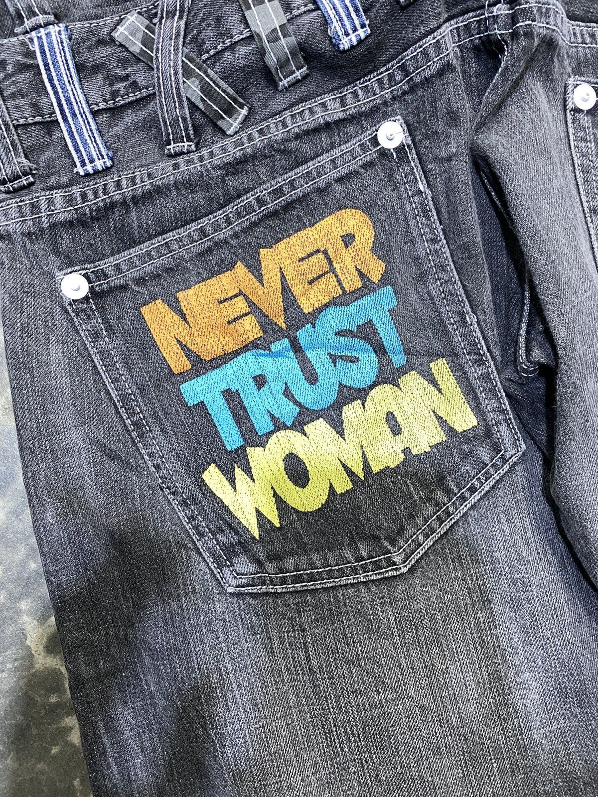 Japanese Brand Rare vintage memory special double waist punk bondage zipper Size US 33 - 18 Thumbnail