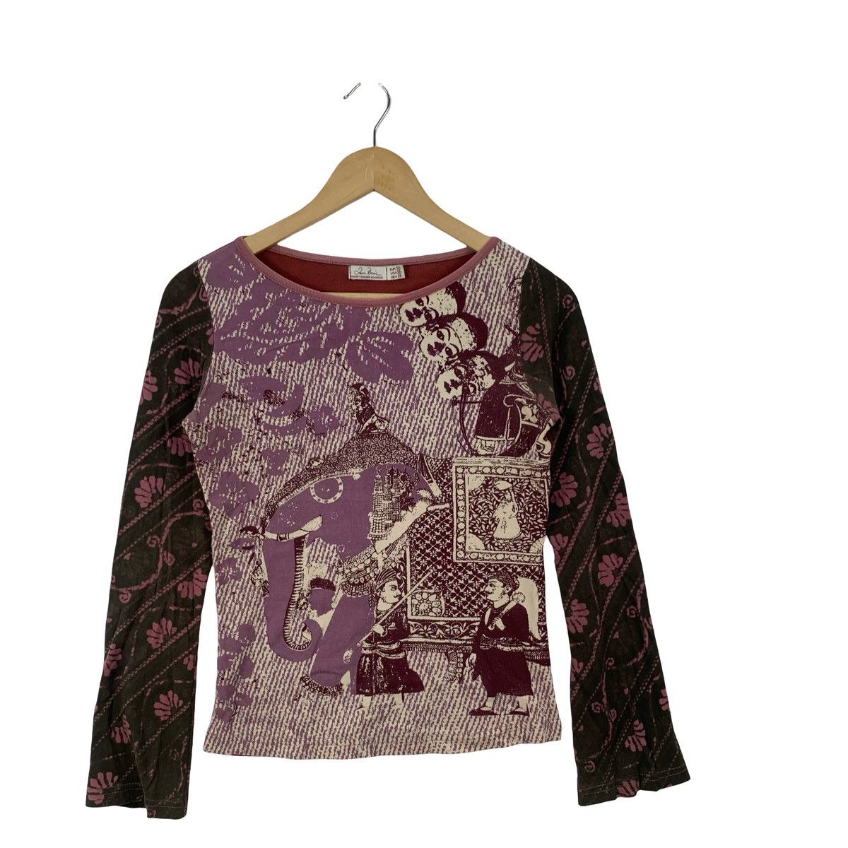 Zara ZARA BASIC South Asia Cultural Motif Long Sleeve Tee Shirt Size M / US 6-8 / IT 42-44 - 4 Thumbnail