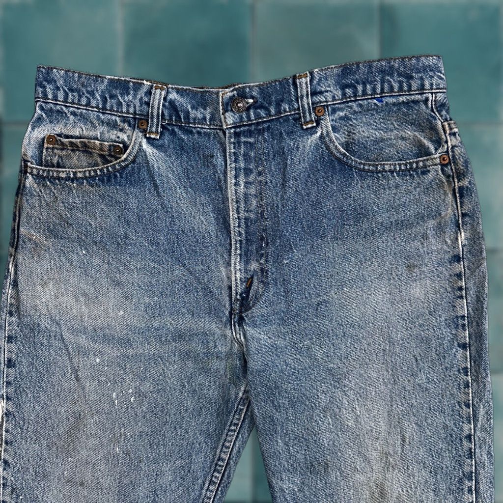 Levi's VINTAGE Levis 517 80s USA Red Tab Bootcut Flare Blue Denim Jeans Act 34x30 Mens Size US 34 / EU 50 - 1 Thumbnail