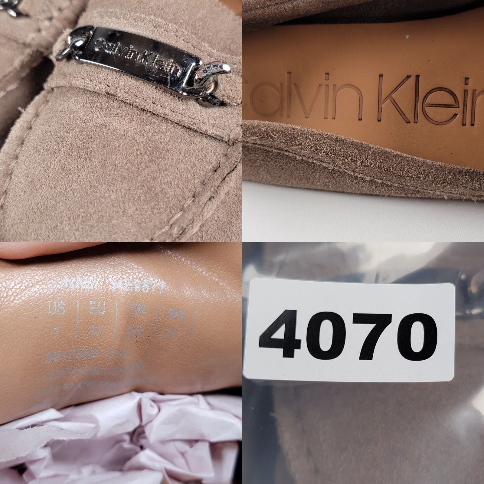 Calvin Klein Calvin Klein Lisa Flats Loafers Women Tan Suede Silver Hardware Size 7/37 Size US 7 / IT 37 - 8 Thumbnail