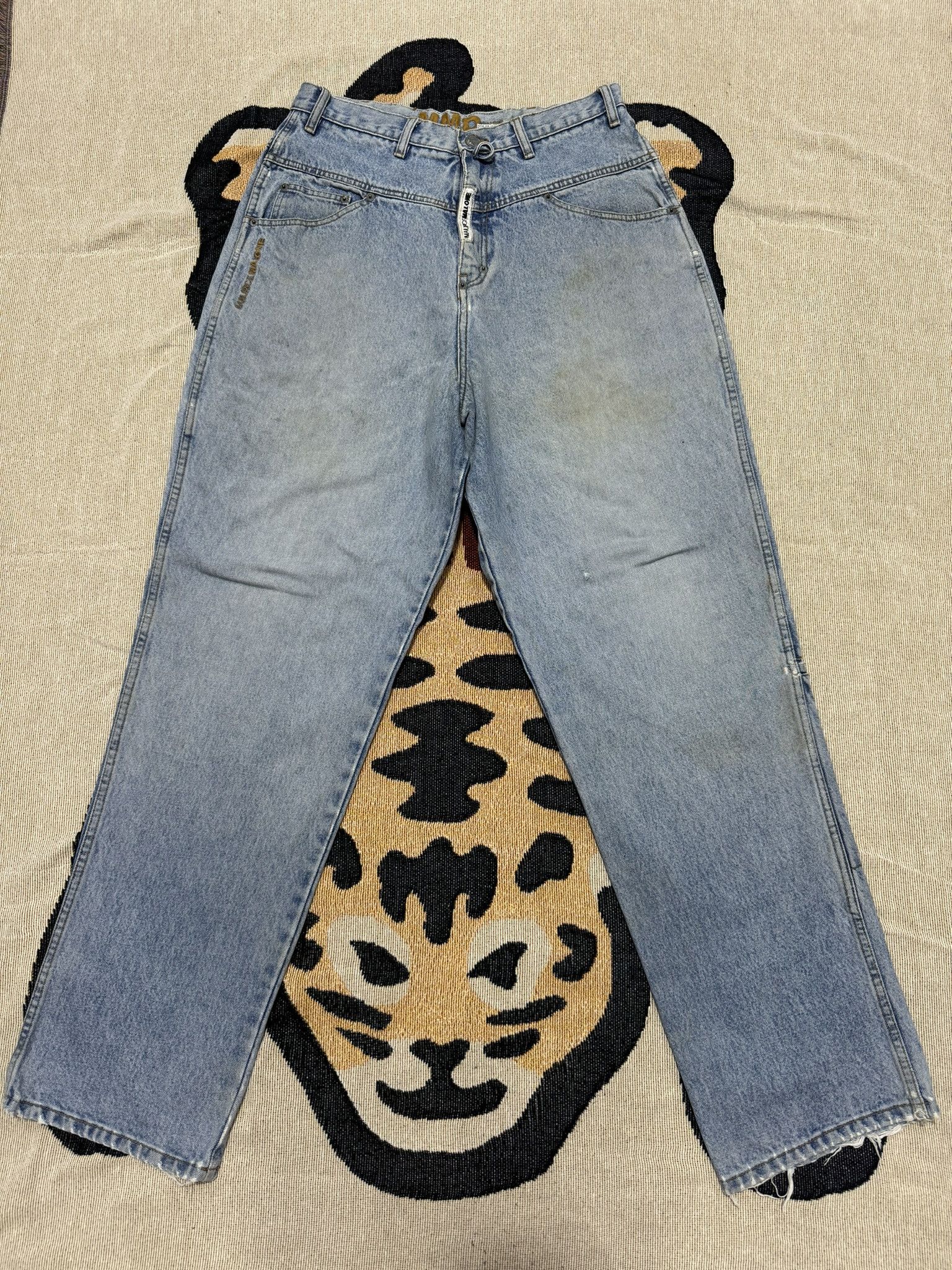 image of Jnco x Menace Vintage Maurice Malone Denim Baggy Distressed Jeans 32 in Blue, Men's