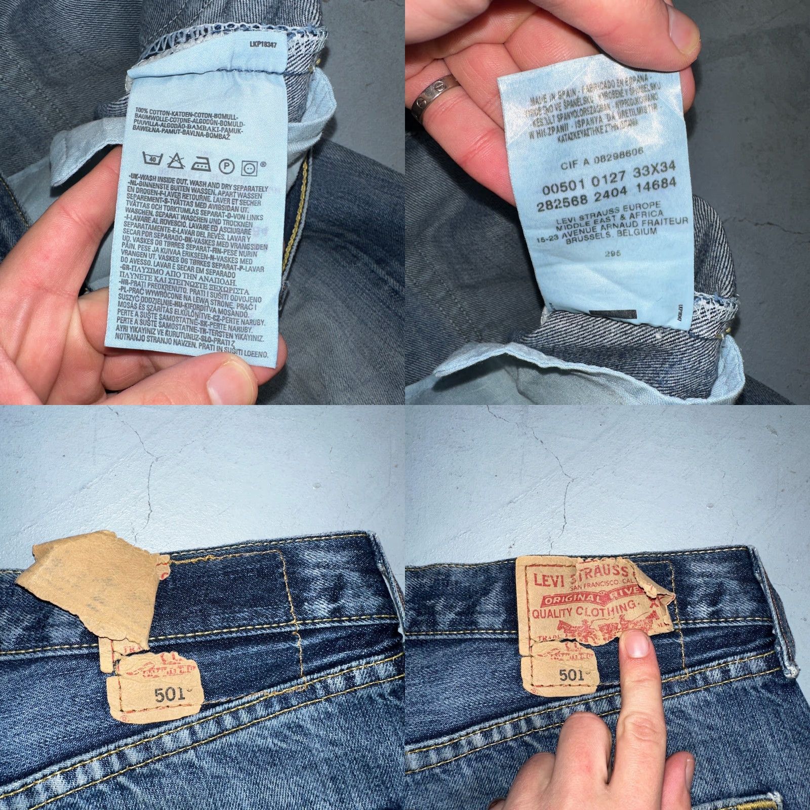 Levi's VINTAGE Levi's 501 Jeans Straight Men Jeans Blue 33x34 90s Modern Classic Regular Mens Size US 33 - 9 Thumbnail