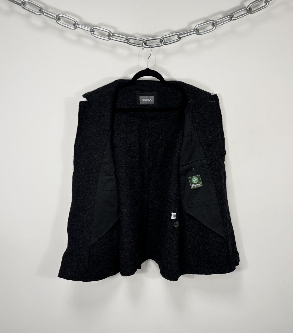 OSKA Oska Moessmer Women’s Dark Gray Virgin Wool Cardigan Jacket Size L / US 10 / IT 46 - 3 Thumbnail
