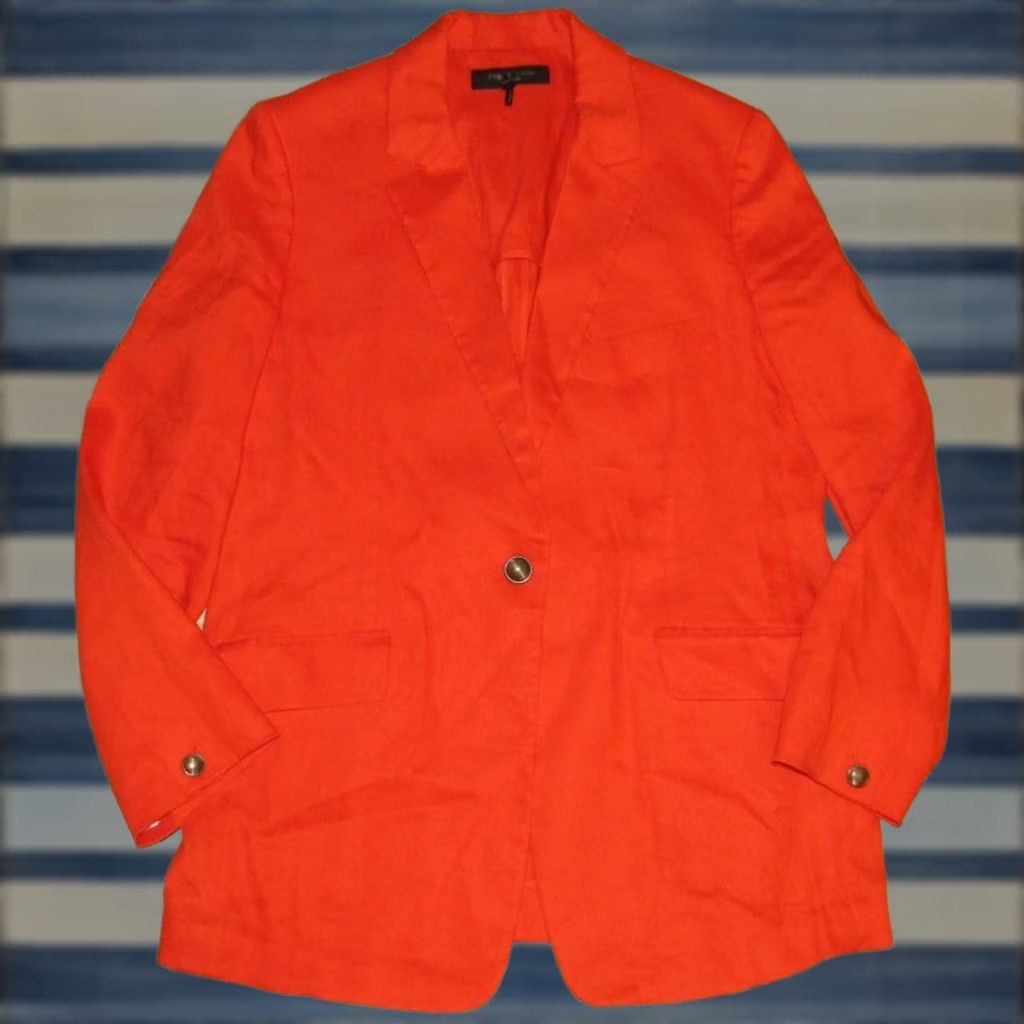 Rag & Bone RAG & BONE Orange Linen Blend Blazer Jacket 8 Blazer Women XS? Size M / US 6-8 / IT 42-44 - 1 Thumbnail