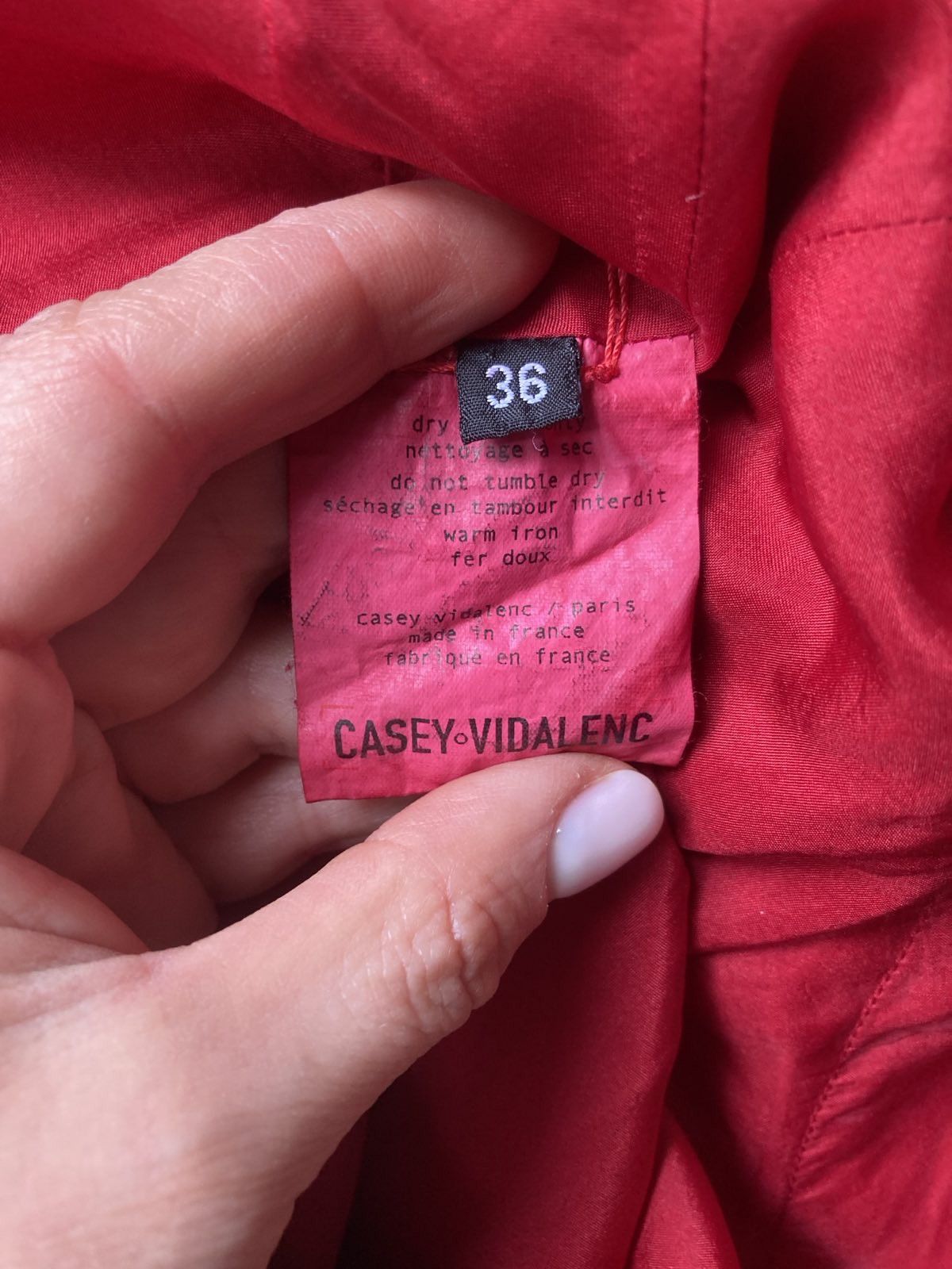 Casey Vidalenc Casey Vidalenc double layer red silk skirt Size 26" / US 2 / IT 38 - 6 Thumbnail
