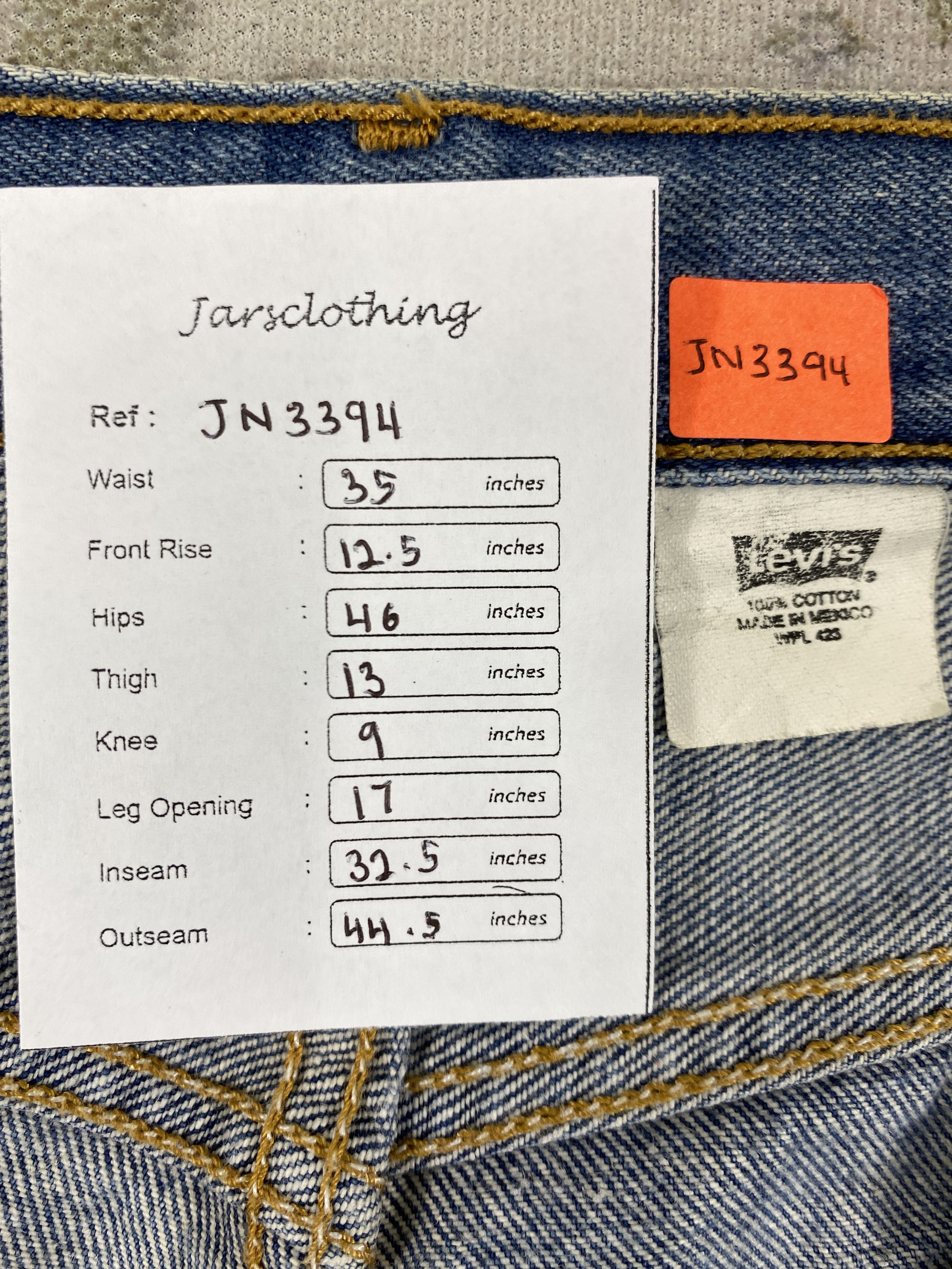 Levi's Vintage Clothing Distressed Blue Vintage Levi's 501 Jeans 35x32.5 JN3394 Size US 35 - 10 Thumbnail