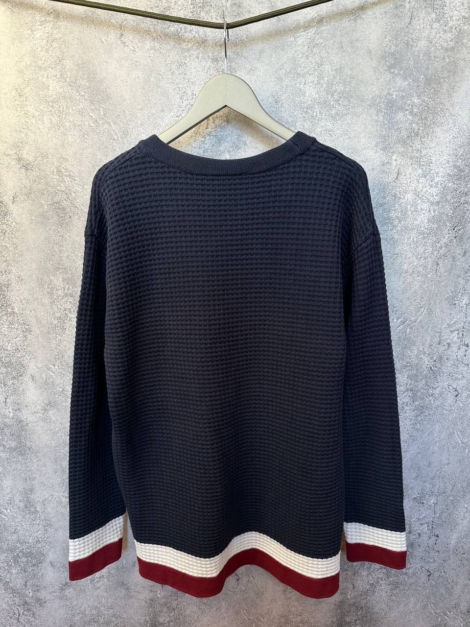 Lacoste Lacoste Waffle Knit Sweater - Made in France - Navy Pullover Size US XL / EU 56 / 4 - 3 Thumbnail