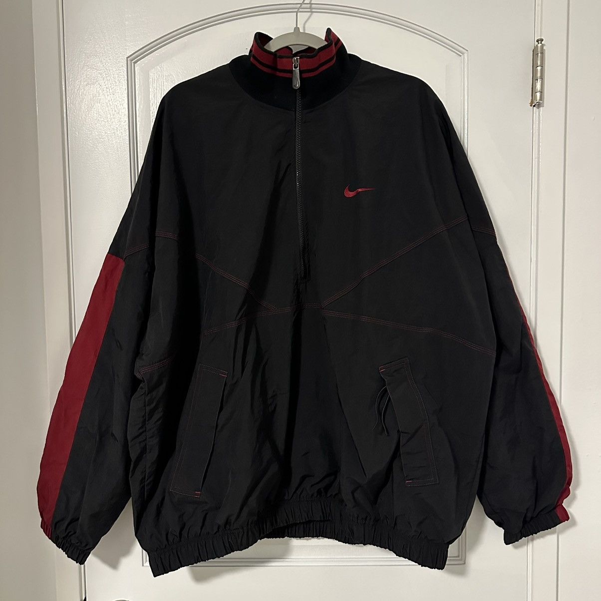 Nike Vintage 1990s Nike Stand Collar Anorak Windbreaker Jacket Size US XL / EU 56 / 4 - 1 Thumbnail