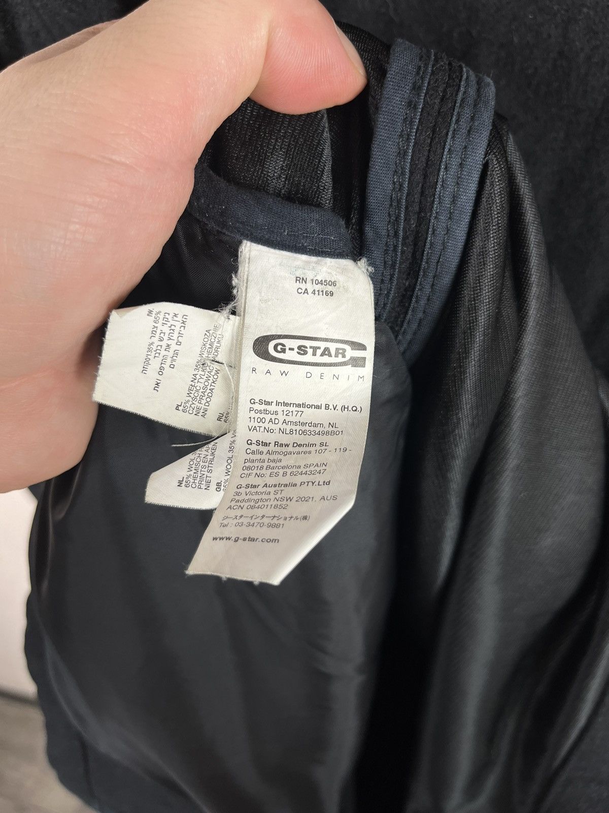 G-Star G Star Wool Hooded Coat Jacket Black Size L Size US L / EU 52-54 / 3 - 15 Thumbnail