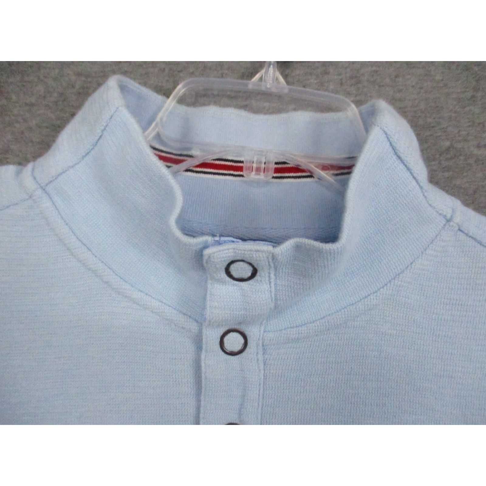 Vintage Charleston Threads Pullover Shirt Mens Large Sky Blue Long Sleeve 1/4 Snap Knit Logo Classic Nautical Fish 90s? Size US L / EU 52-54 / 3 - 2 Thumbnail