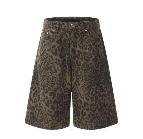 VIBE Leopard Baggy Loose Jorts Shorts Size US 33 - 4 Thumbnail