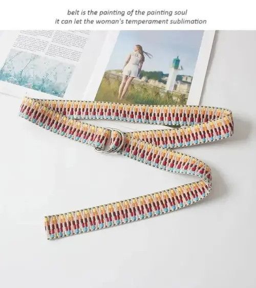 Homemade × Japanese Brand Belts Multicolor Weave Canvas D Ring Buckle Belt (classic) Size ONE SIZE - 2 Thumbnail