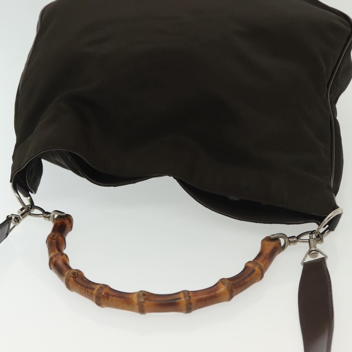 Gucci GUCCI Bamboo Hand Bag Nylon Brown Silver 001 2113 001 2113 Size ONE SIZE - 7 Thumbnail