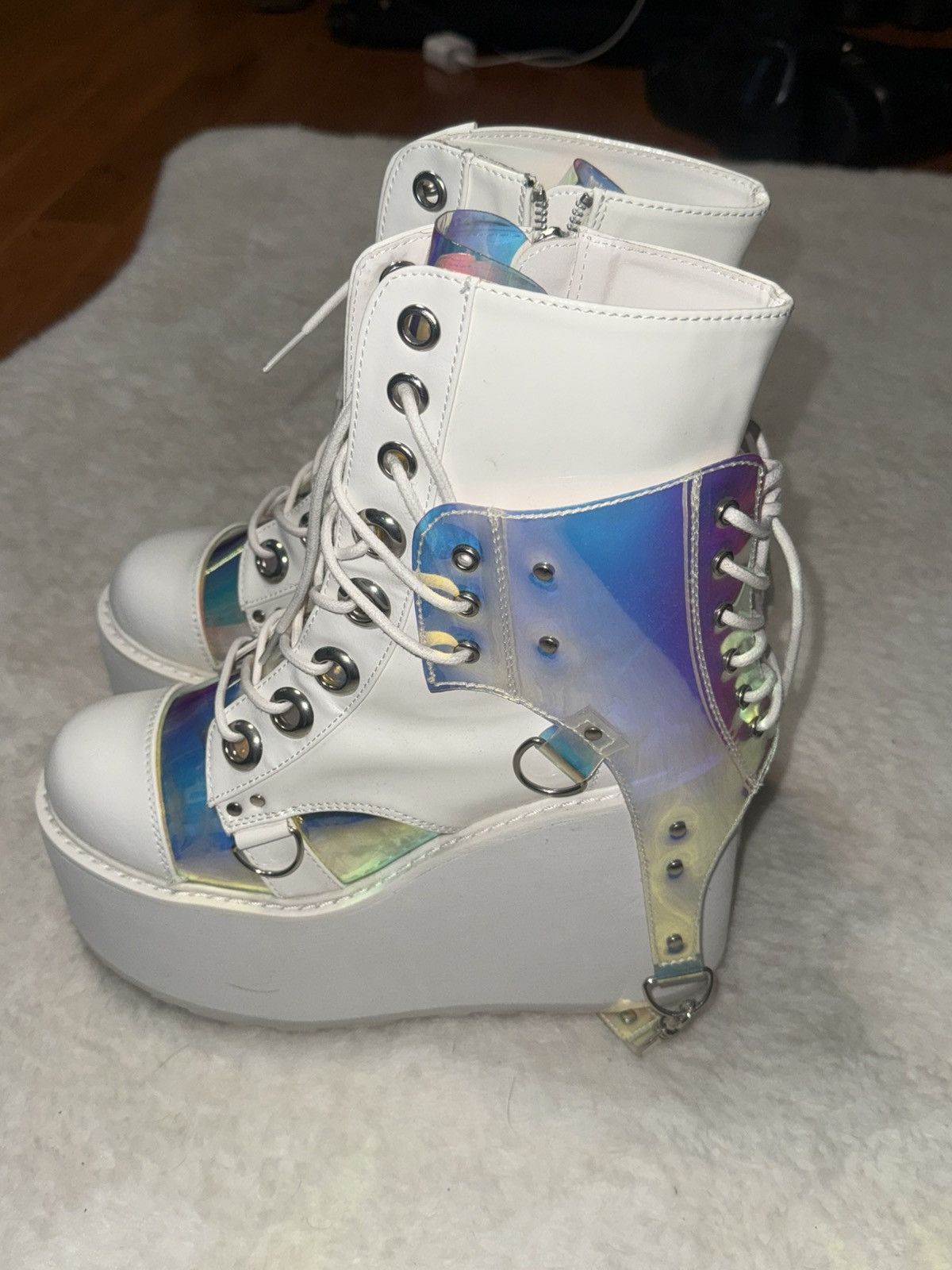 Demonia Cult × New Rock demonia platform boots translucent Size US 12 / IT 42 - 4 Thumbnail