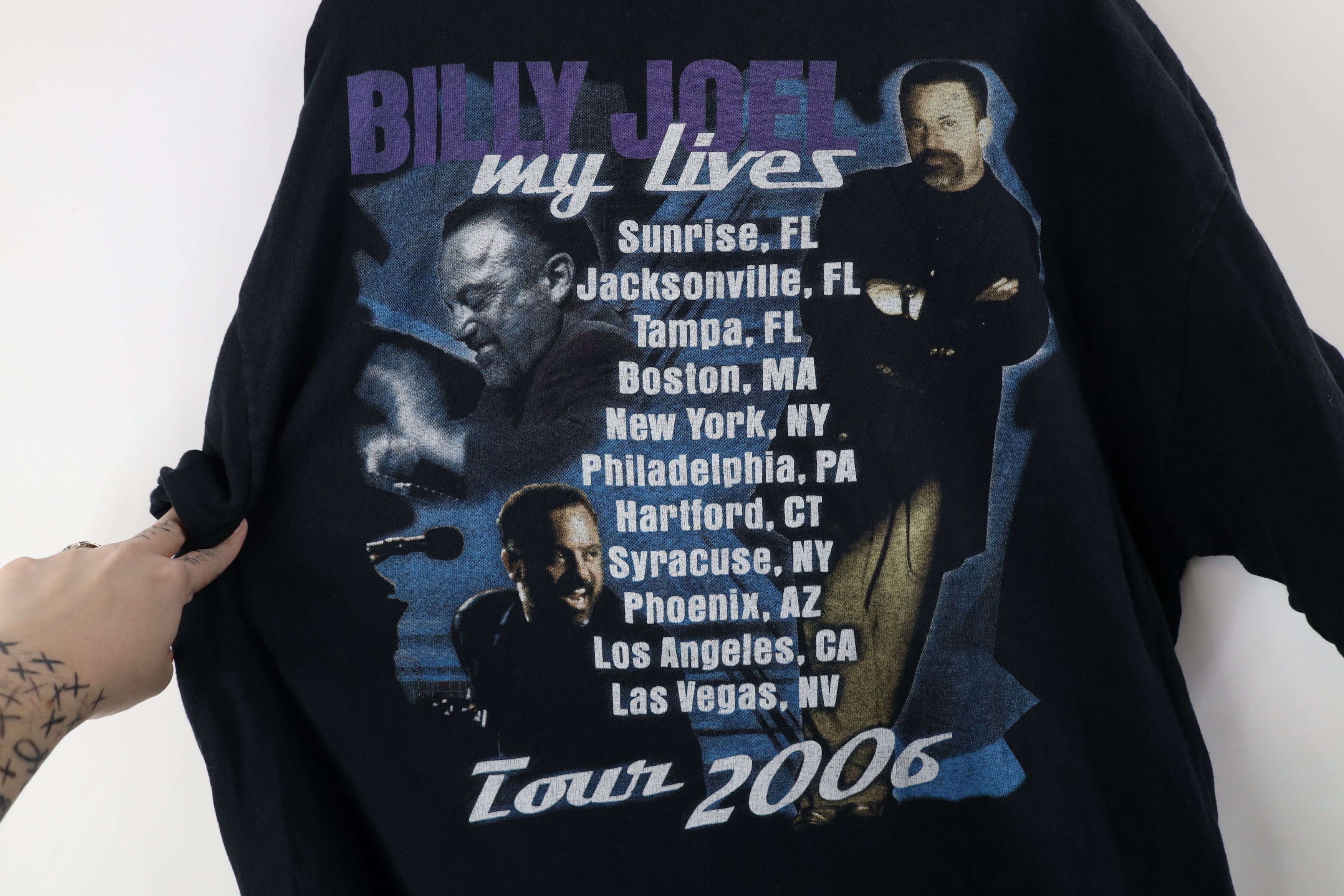 Vintage Vintage Y2K 2006 My Lives Tour Billy Joel Band T-Shirt Black Size US XL / EU 56 / 4 - 10 Thumbnail